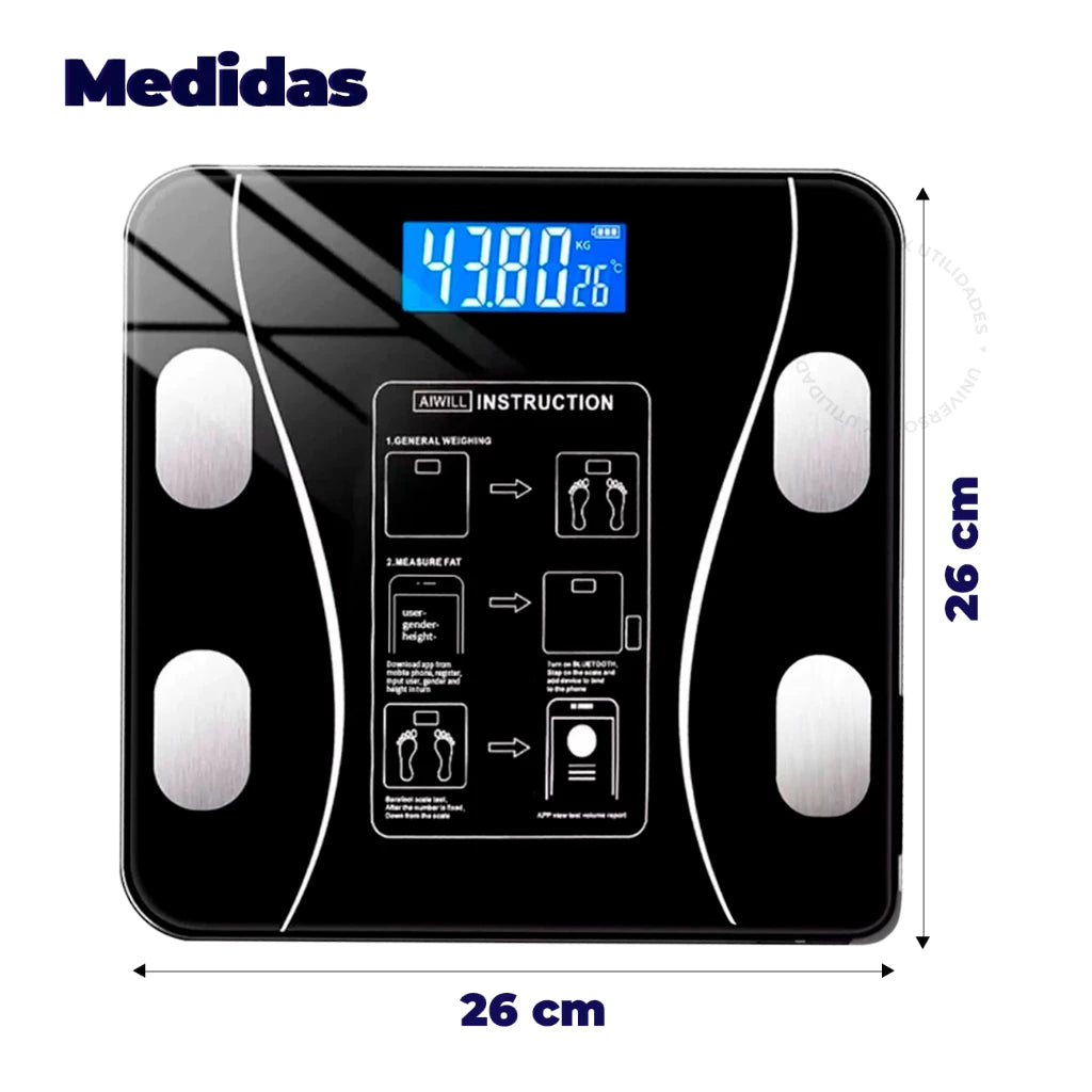 Balança Digital Biopedância Bluetooth 180kg App Gratuito