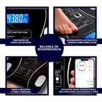 Balança Digital Biopedância Bluetooth 180kg App Gratuito