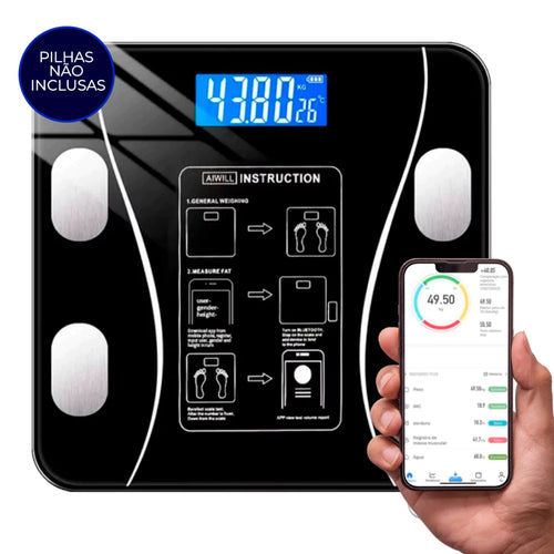 Balança Digital Biopedância Bluetooth 180kg App Gratuito